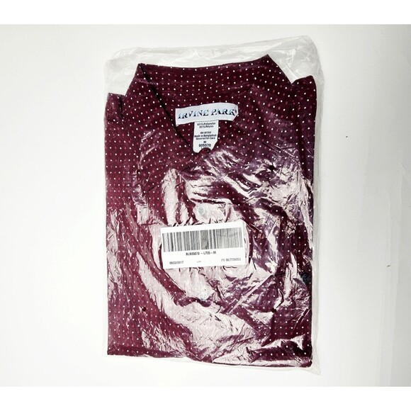 Irvine Park Mens LS Dress Shirt Sz M Burgandy Diamond/Dot Geometric 2017 NEW! - Picture 6 of 8